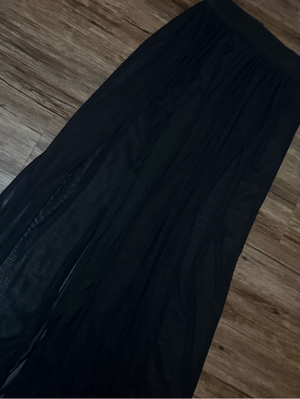 Black Women's Sheer Maxi Skirt